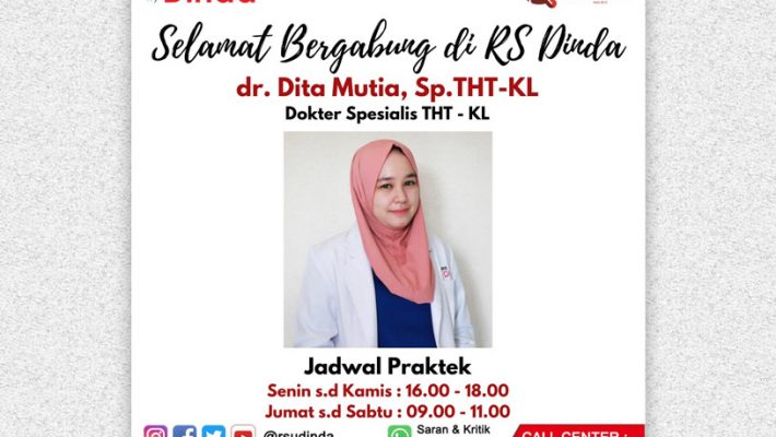 Selamat Bergabung dr. Dita Mutia, Sp.THT-KL