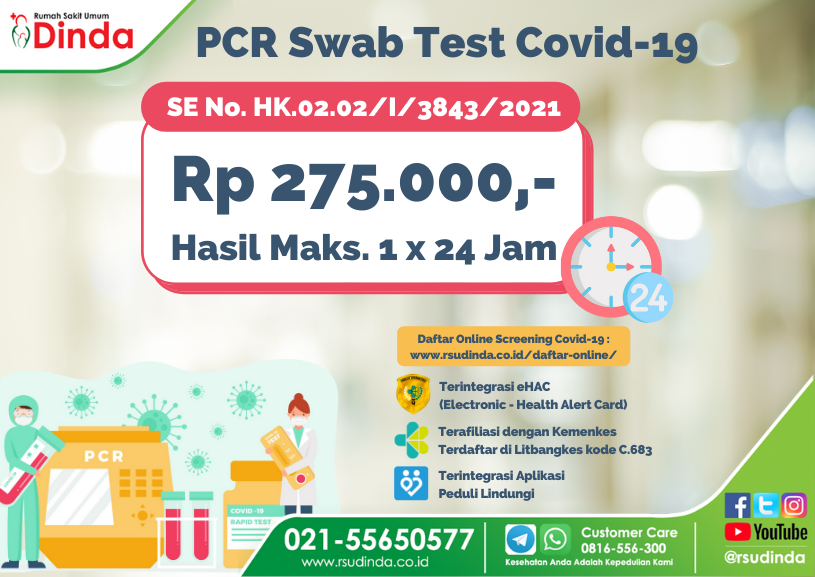 PCR Swab Test Covid-19 di RS Dinda